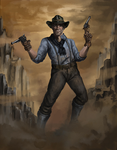 Cowboy 2dart characterdesign cowboy digital painting digitalart illustration