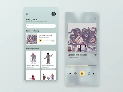 Podcast Listening Apps apps apps design design figma indonesia minimalist ui