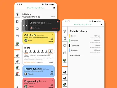 College dream app app design design schedule app study app ui