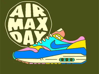 For Air Max Day (Natural) art branding color design graphic design icon illustration nike shoe typography vector