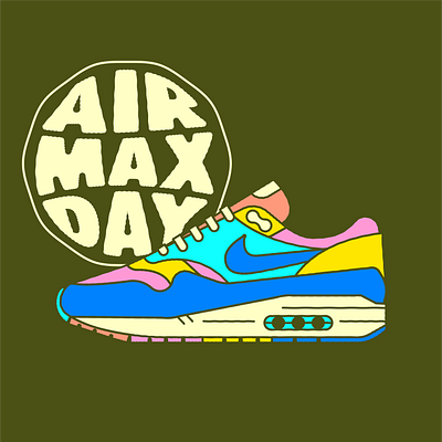 For Air Max Day (Natural) art branding color design graphic design icon illustration nike shoe typography vector