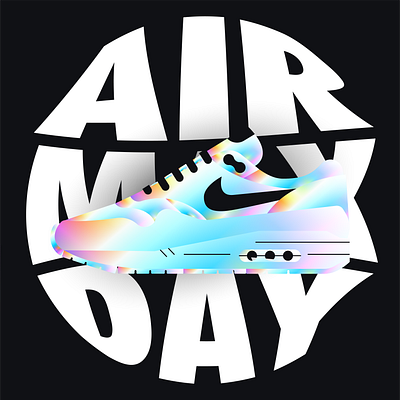 For Air Max Day (Holographic) air max art branding color colors design graphic design holographic illustration logo nike shoes vector