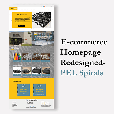 PEL Spirals - Redesigned homepage e commerce homepage homepage ui redesign concept redesigned ui uiux