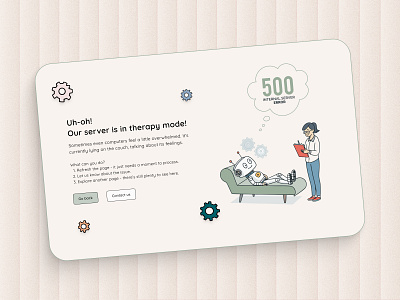 Error page 500 - Internal Server Error cta design error error 500 error page illustration internal server error landing page logo mental health mental health platform project psychology support platform ui ux vector vector illustration web service webdesign