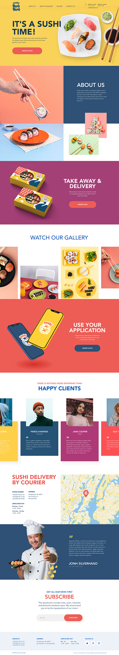 Landing Page Design for Sushi Restaurant branding graphic design landingpage logo ui