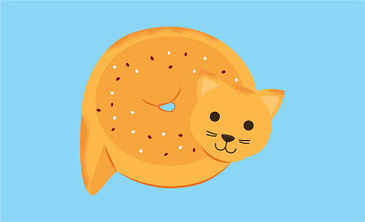 Bagel Cat bagel bagel cat cat illustration sticker design vector