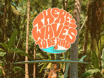 There's waves to be had apparel design beach bikini branding explore hand drawn illustration jungle longboard sand summer sun surf surf brand surf illustration surfboard surfing travel tropical waves
