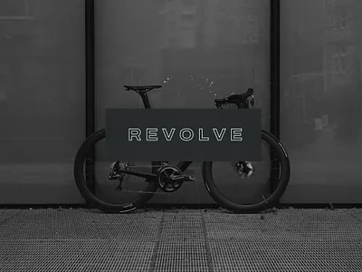 Revolve Cycle Club bicycle bike black and white branding club design edinburgh font gradient graphic logo monochrome revolve road bike scotland web design website