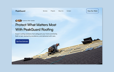 Roofing Company Website Hero Section Design construction website hero section design home improvement company website local business website local business website design pest control website roofer website roofers website roofers website design roofing business website roofing company website roofing web design roofing website design website ui