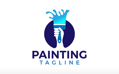 Creative Paint Brush Logo Design House Painting Logo Handyman company