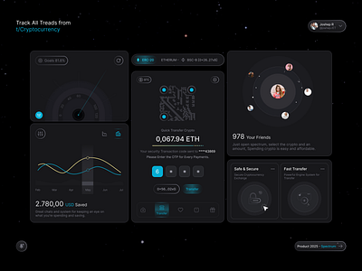 Crypto Dashboard UI - Dark Mode crypto dashboard dark theme figma fintech neumorphism ui uidesign uxdesign