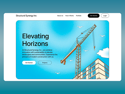 Construction Company Website architecture blue mode building construction design home page innovation interface landing landscapes layout modern modern construction projetcs services sustainablity user experience user interface uxui web