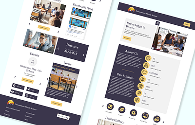 School Website Interface k12education landingpage middleschool middleschoolwebsite schoolwebsite uidesign webdesign