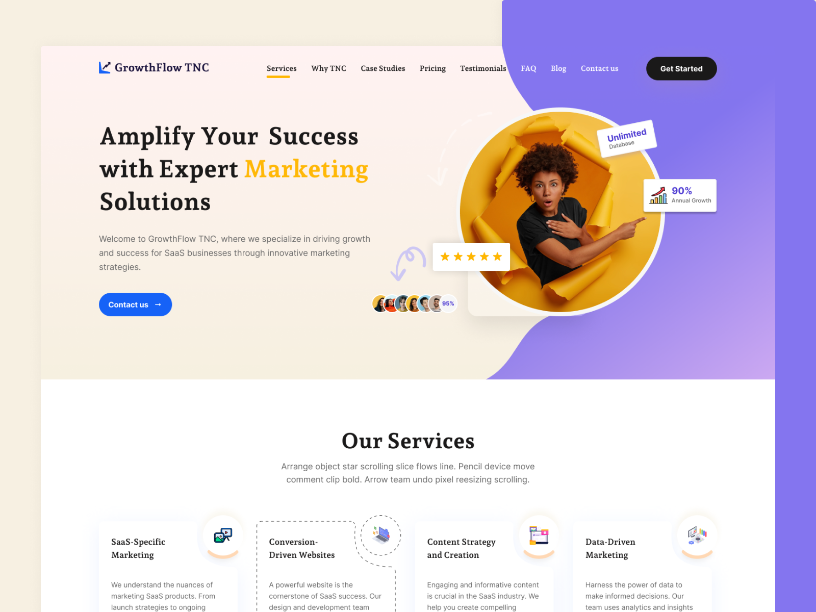 Example of Saa S Landing Page UI Design