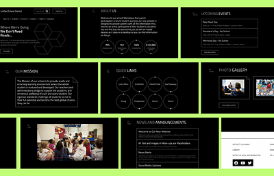 Screens for School Website academicwebsite k12education landingpage middleschool uidesign webdesign