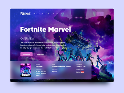 Fortnite game landing page design fortnite interface landing page marvel ui ui design user interface ux web design