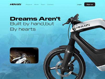 Novus Electric Bike UI Design animation branding dark app dark ui design header design mobile saas landing page saas website sass typography uiux vector website design