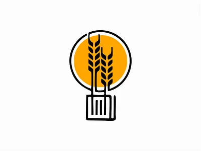 Wheat Growing From A Book agriculture book branding design emblem farm grain graphic icon identity illustration line logo mark modern premium sale symbol vector wheat