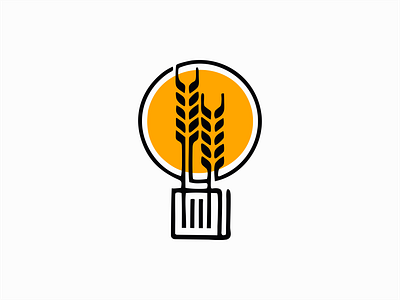 Wheat Growing From A Book agriculture book branding design emblem farm grain graphic icon identity illustration line logo mark modern premium sale symbol vector wheat