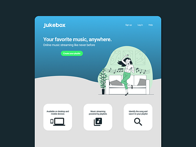 Jukebox Landing Page web design website website design