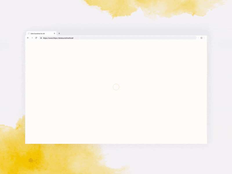 Dole pageload concept campaign concept distortion dole loader pageload start screen webgl