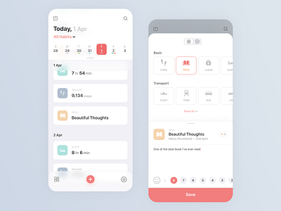 Habits Tracker App app habit habit tracker habits app ios mobile app mobile design mobile ui productivity schedule app to do list ui