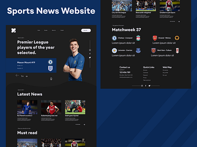 Sports News Website football soccer sport sports sports design ui ui ux ui design uidesign uiux ux ux ui ux design uxdesign uxui uxui design uxui webdesign landingpage uxuidesign uxuidesigner website