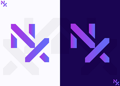 n x logo design app color custom gradiant graphic icon logo minimal modern n neon new phone rignt tags texture typogaphy uidesign vactor x