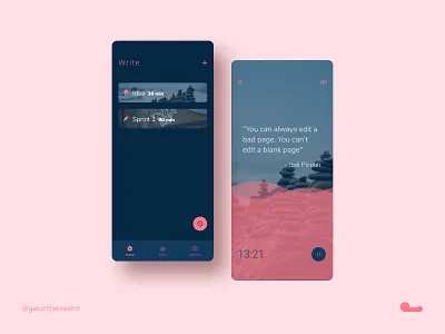 Focus Booster App for Writers app app design appdesign design flat focus focusapp focusboosterapp interface minimal timer timerapp typography ui uidesign uidesigner uidesigns ux writers writersapp