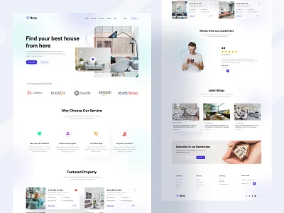 Bany || Property Finding Landing Page agency branding business design landing page design minimalism property realestate ui uibin ux website design webui webuiuxdesign