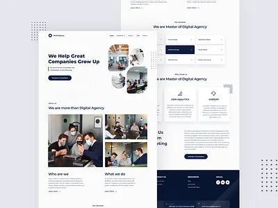 Landing Page for Company Profile branding company design marketing agency marketing site ui ui ux uidesign uiux web design webdesign website website builder website development