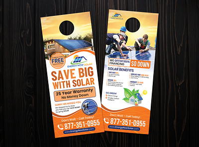 Solar Energy Door Hanger Design advertising dl flyer flyer poster graphic design graphic designer graphics marketing design photography design poster design print design print designer rack card solar door hanger solar energy solar energy door hanger solar panels solar power unique design
