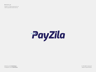 PayZila blue branding designservice flat gateway godzila illustration logo logo design logodesinger logomaker minimalist logo payment payment app payzila portal sign symbol typography vector