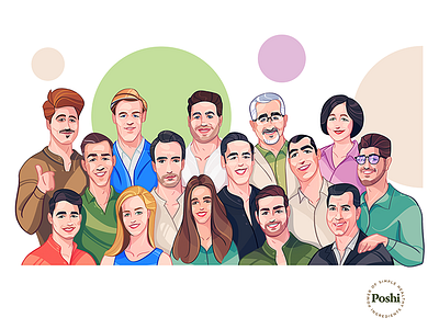 Poshi team is here! avatar avatar design avatardesign brand character characterdesign color colorful coloring different way process spovv style stylish teamavatars