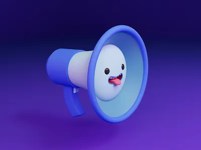 Megaphone Guy (Campaigns) 3d 3d modeling blender campaign cute illustration
