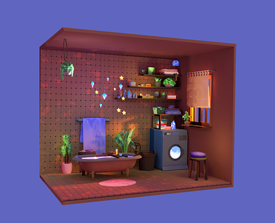 3D Bathroom 3d 3d illustration blender 3d digital art illustration low poly