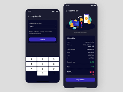 Bill Payment App animation app design icon ui ux