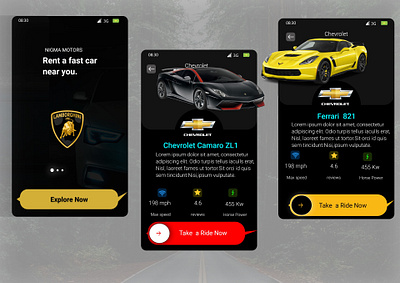 Rent car Apps uidesign ux design