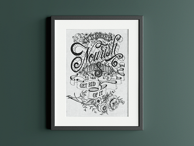 Nourish your Soul - Lettering wall art art nouveau decorative floral hand drawn handlettering illustration illustrative lettering art organic ornamental art print typography vintage wall art