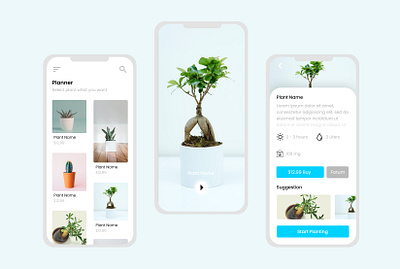 Planting app concept app design gardening planter planting ui ux