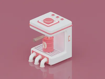 Coffee machine 3d 3d art 3d artist 3d illustration 3d modeling barrel blender blender3d blendercycles cinema4d coffee coffee machine design illustration isometric octane octanerender