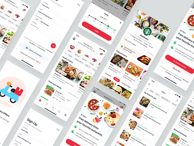 Food Delivery App Exploration app app design drinks food app food delivery food delivery app food illustration grocery grocery delivery instacart ios app landingpage product design restaurant restaurant app resturant app track delivery uber eat ux design uxui design