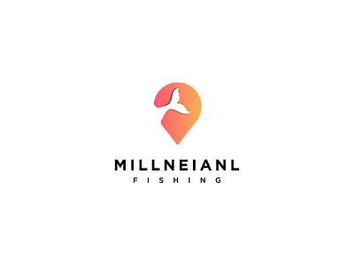 Millneianl Fishing creative logo fishing logo location minimalist logo
