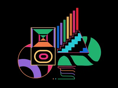 Berlin Playground 2d abstract aftereffects berlin colorful design dj dream illustration motion music party playground surrealism techno