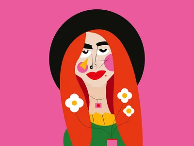 Flower Girl colorful cubism draw flowers girl illustration illustrations illustrator vectorart
