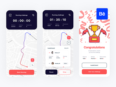 GoSoniqs. - Sport Mobile application behance project challenge congratulation creative interface design challenges fitness app ios app leaderboard motivation app running app sport app uiux user experience user interface design