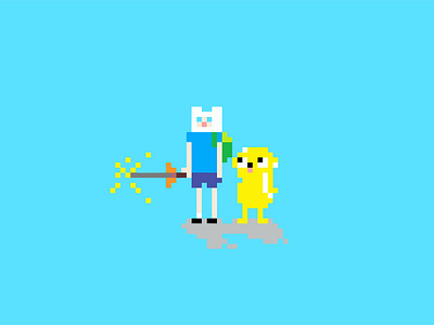 ADVENTURE TIME 2d 2d art cartoon finn finn the human illustration jake the dog pixelart