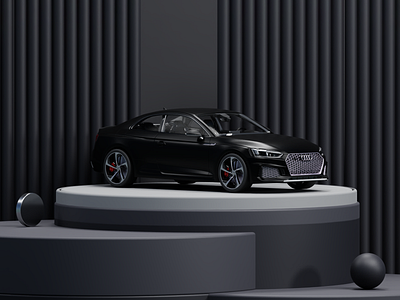 Car audi black car dark theme shapes