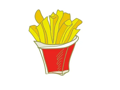 French Fries brown card design food icon illustration logo vector white yellow