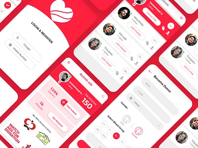 Blood Donation App Design blood donation design ui ux vector